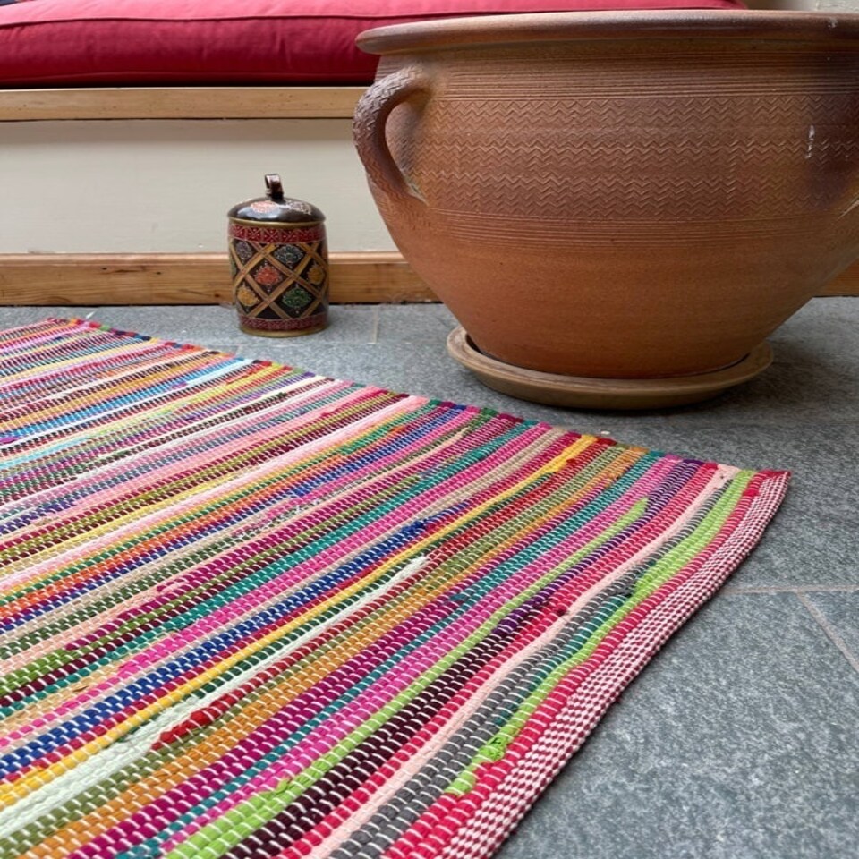 image 1 of RAINBOW Rug Outdoor and Indoor Flat Weave Style - L200 x W200 - Multicolour | Multi