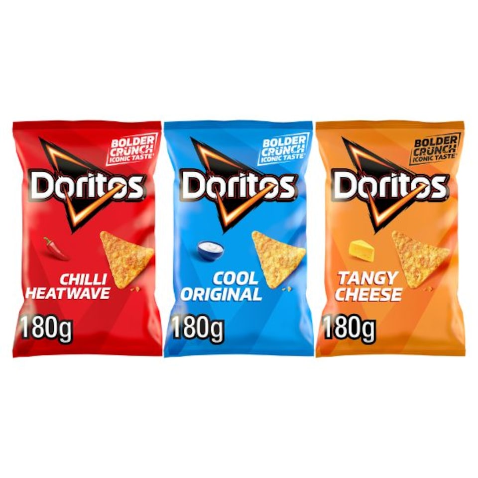image 1 of Doritos Champion's League Final Matchday Snack Box, Cool Original, Tangy Cheese & Chilli Heatwave, 6 x 180g bags & Pepsi Socks