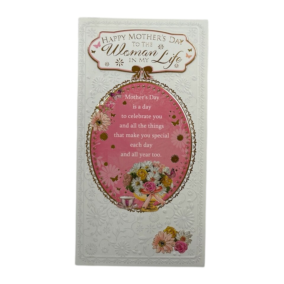image 1 of To The Woman In My Life Flowers Design Mother's Day Card