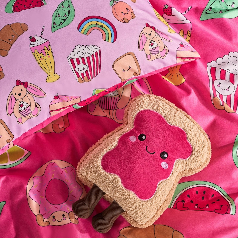 image 1 of OHS Kids Sweetie Pies Reversible Bedding Set Duvet Cover with Pillowcase | Pink | Magenta | Double