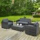 image 1 of Outsunny 4PC Rattan Sofa Set Outdoor Coffee Table Chair Wicker Garden Grey