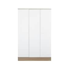 Adore Teen White & Oak 3 Door Wardrobe with Shelves White