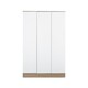 image 1 of Adore Teen White & Oak 3 Door Wardrobe with Shelves White