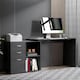 image 2 of HOMCOM Computer Desk Table Workstation L Shape File Cabinet Black Home Office