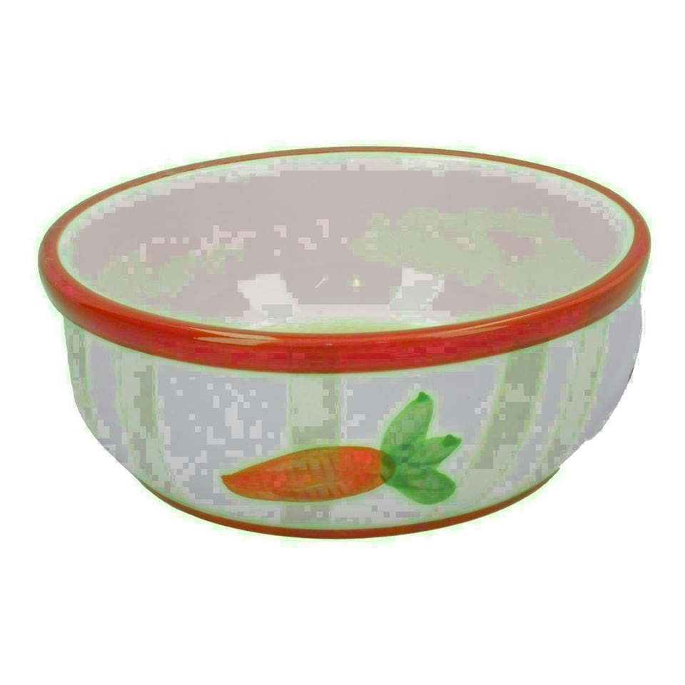 image 1 of 2 Small Animals Rabbit Guinea Ceramic Carrot Stripe Pet Feeding Water Bowls Multi