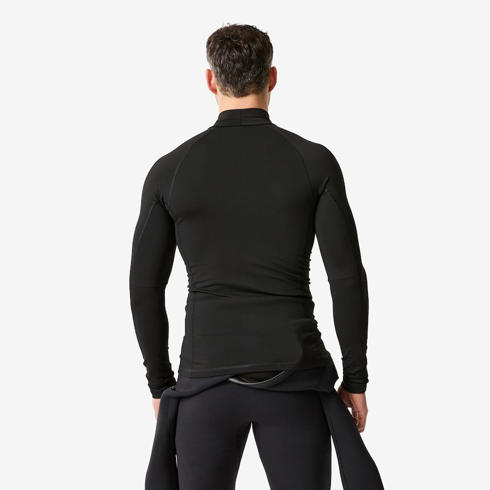 image 1 of Decathlon Men’s Long Sleeve Fleece Top Surf 900 - Black