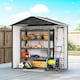 image 9 of Outsunny 6.5 x 3.5ft Metal Garden Shed, Outdoor Storage Shed for Tool Organization with Double Sliding Doors and 4 Vents for Garden, Patio, Dark Grey