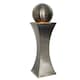 image 1 of Brushed Hourglass and Sphere Water Feature with Lights