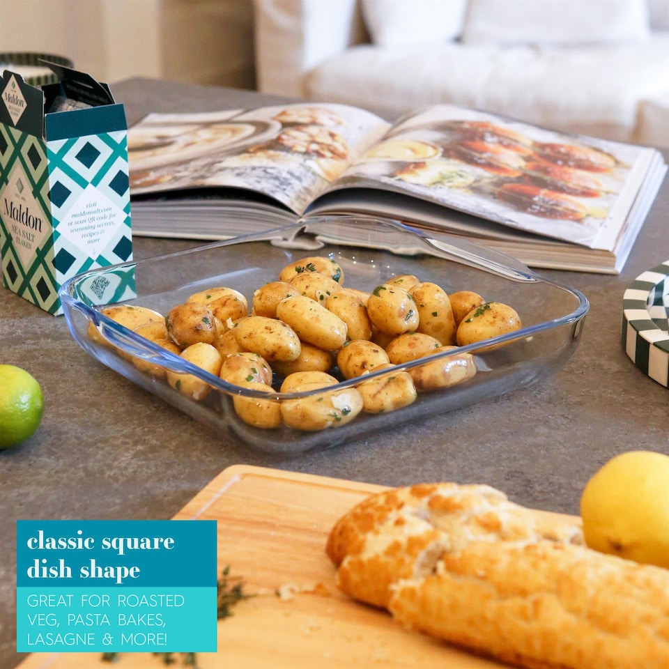 image 1 of Argon Tableware Square Glass Oven Dish - 30cm x 27.5cm | Clear | Clear | 30cm x 27.5cm