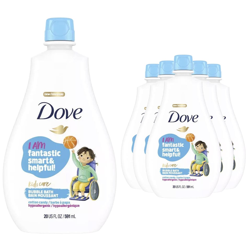 image 1 of Dove Kids Care Hypoallergenic Awesome Bubble Bath, Cotton Candy, 591ml, 6pk