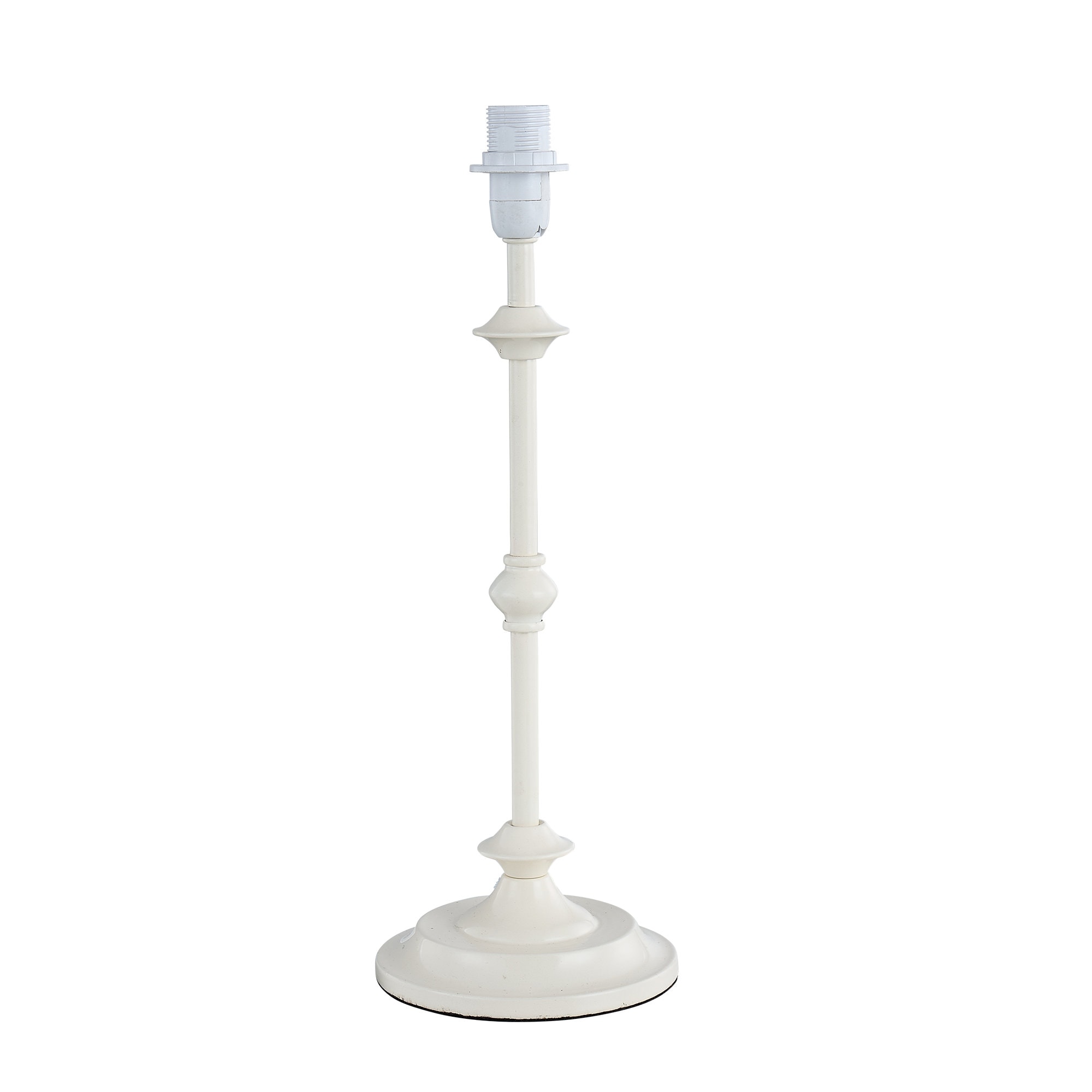First Choice Lighting Lume Off-White Candlestick Table Lamp Base Only in White