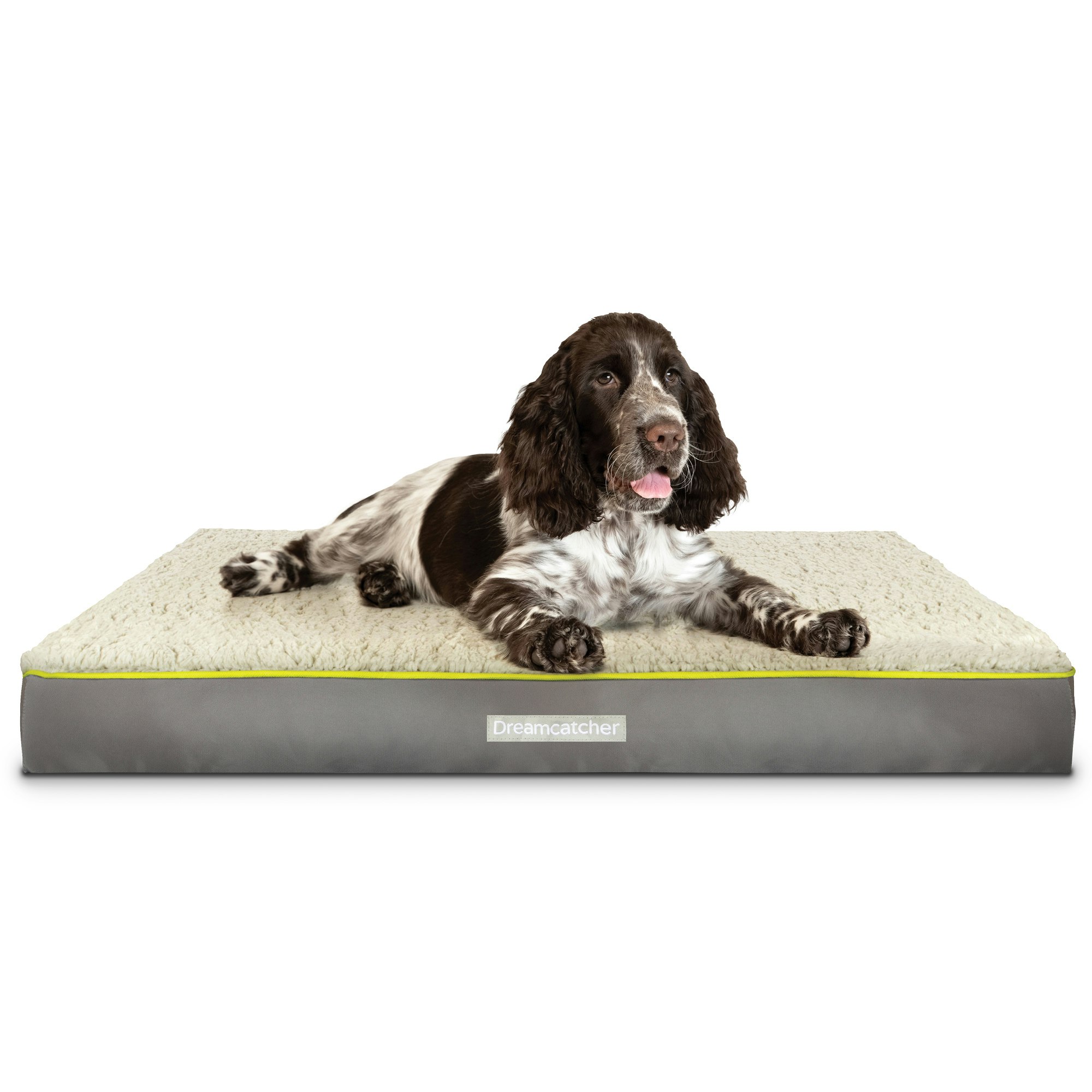 Dreamcatcher Grey Large Plus Dog Bed Orthopaedic Flat Crate Mattress 91x69x9cm | Grey | Grey | 1