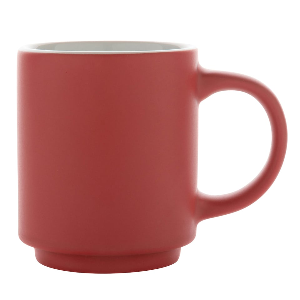 image 1 of XD Collection Stackable Ceramic 180ml Mug - Red/White - One Size