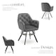 image 3 of Armchair Lucia - padded, quilted pattern, 180 degree swivel chair | Grey | anthracite | 4