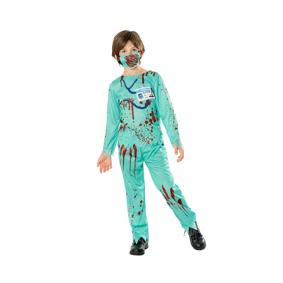 image 1 of Rubies Childrens/Kids Zombie Doctor Halloween Costume - Red/Blue - 5-6 Years 5