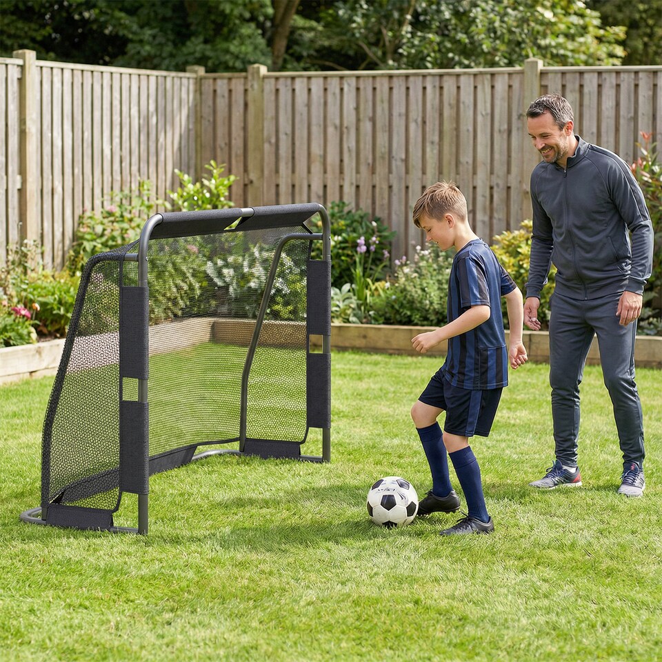 image 1 of COSTWAY Soccer Goal Set for Backyard 6 ft x 4 ft Metal Frame Goal Post