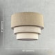 image 7 of Contemporary Round Triple Tier Beige and Oatmeal Linen Pendant Shade
