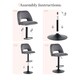 image 10 of SONARA Set of 1 Adjustable Velvet Upholstered Breakfast Bar Stools | Grey