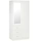 image 1 of HOMCOM 2-Door Wardrobe w/ Adjustable Shelf 3 Drawers for Bedroom, 180cm, White