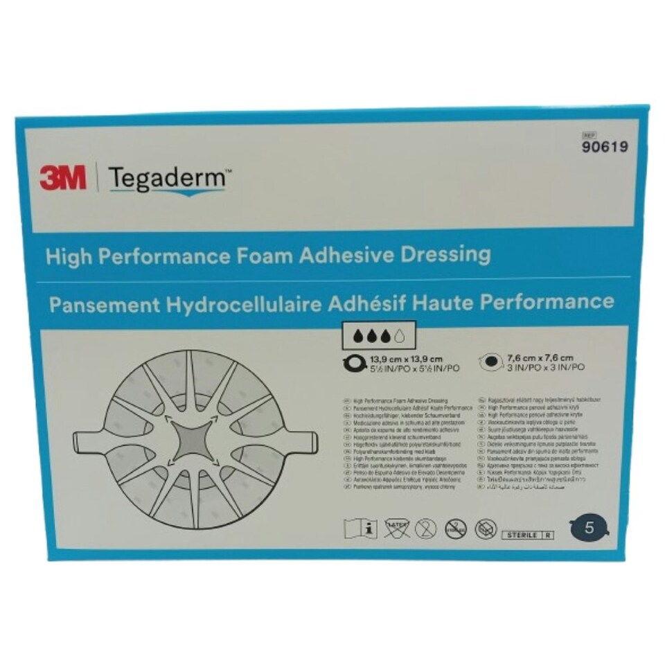 image 1 of Tegaderm Foam Dressing Oval 13.9cm x 13.9cm Box of 5