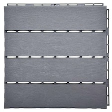 Polydeck PVC Interlocking Decking Tiles - Grey | Grey | Pack of 1