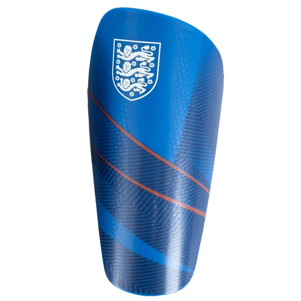 image 1 of England FA Childrens/Kids Crest Slip-In Shin Guards - Dark Blue/White/Blue/Red - 7-9 Years