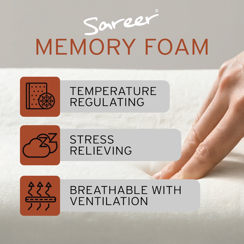 image 1 of Sareer Pocketo 1500 Pocket Sprung Memory Foam Mattress 4FT6 | Grey | Double