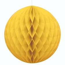 Yellow Honeycomb Hanging Decoration Ball 20cm