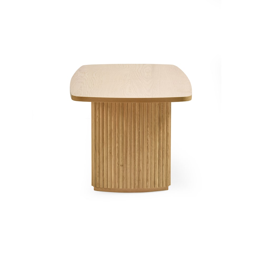 image 1 of Louis Light Oak Effect Fluted 90cm Compact Coffee Table