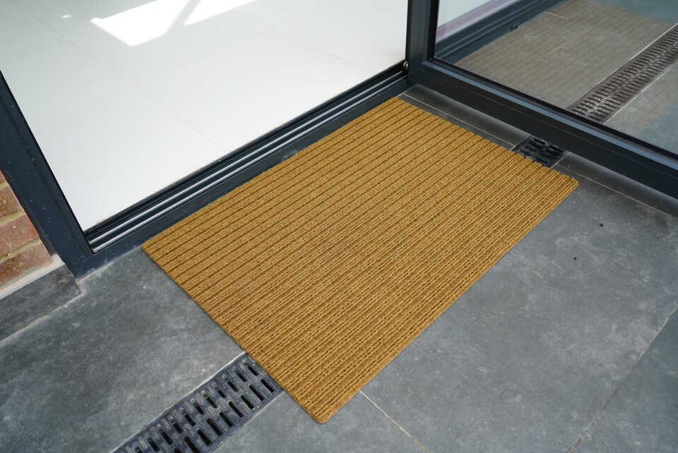 image 1 of Non Slip Coir Style Heavy Duty Rubber Back Door Mats