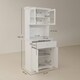 image 7 of HOMCOM Kitchen Cupboard Storage Cabinet with Drawer, Doors and Shelves, White