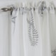 image 2 of Pair of Bracken Grey Leaf Print Voile Panels 183 cm (72 inch) Rod Pocket Panels for Bedroom and Living Room
