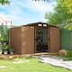 image 2 of Outsunny 9 x 6ft Metal Garden Shed, Outdoor Storage Tool House with Ventilation Slots, Foundation Kit and Lockable Double Doors, Light Brown