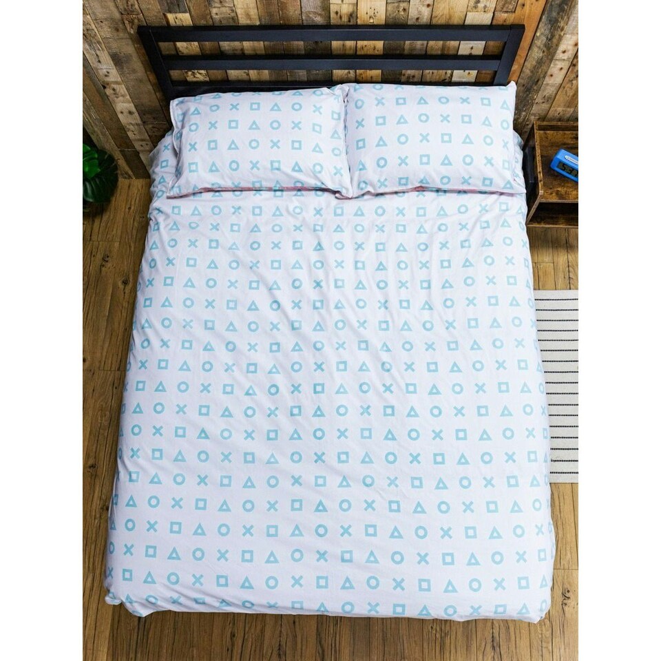 image 1 of Playstation Marble Duvet Cover Set - Pink/Blue/White - Double Pink | Double