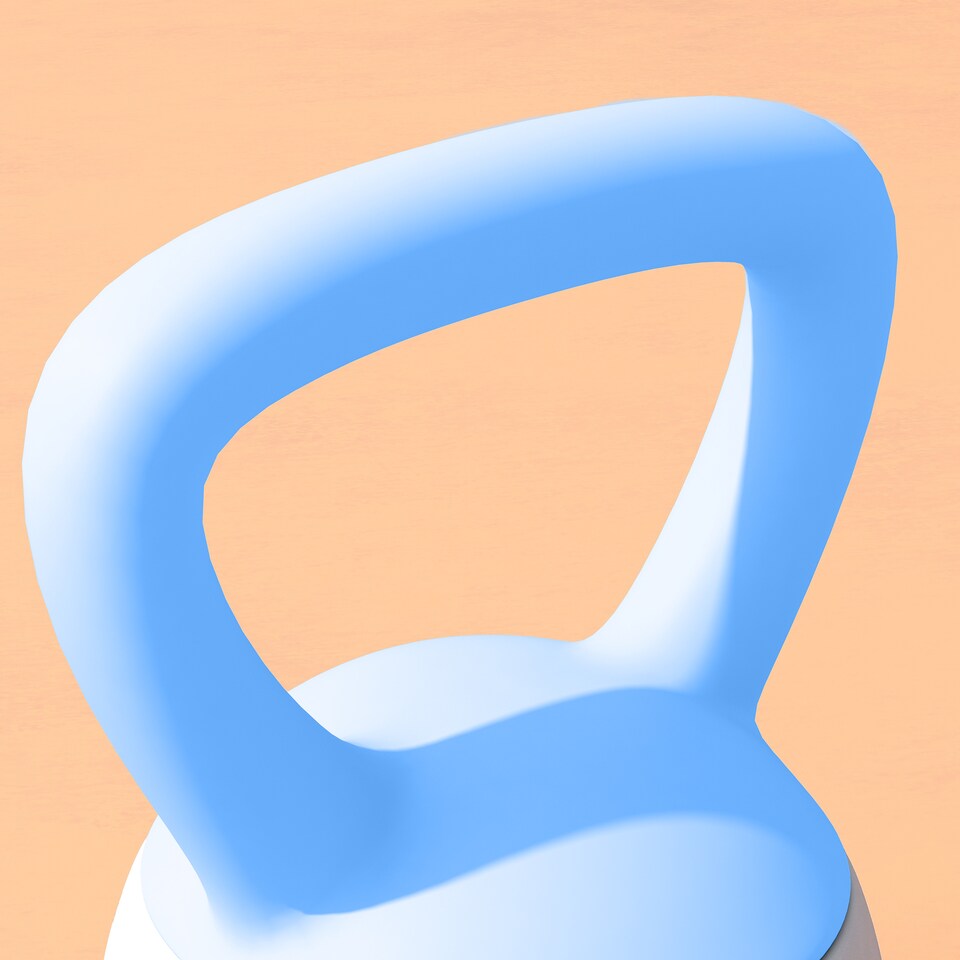 image 1 of (4KG, Light Blue and Grey) SPORTNOW Kettlebell with Non-Slip Handle