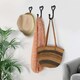 image 3 of Marco Paul  Set of 5 iron Wall Mounted Love Heart Coat Rack and Hooks Home Décor Black | One Size