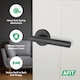 image 3 of AFIT Black Door Handles Round Rose T-Bar 1 Pair Olvera Range