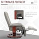 image 5 of HOMCOM 360 Swivel Recliner Chair with Footstool, Manual Recliner Armchair with Wooden Base, PU Leather Upholstered Reclining Chair for Living Room, Bedroom, Office, Grey