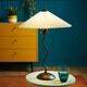 image 1 of ValueLights Wiggle Matte Black Table Lamp with Cream Tapered Shade | Black | White