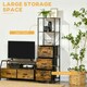 image 3 of HOMCOM Industrial Storage Cabinet with 2 Shelves 3 Fabric Drawers Rustic Brown