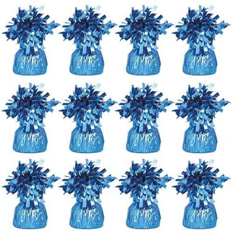 image 1 of Light Blue Foil Balloon Weights - Pack of 12