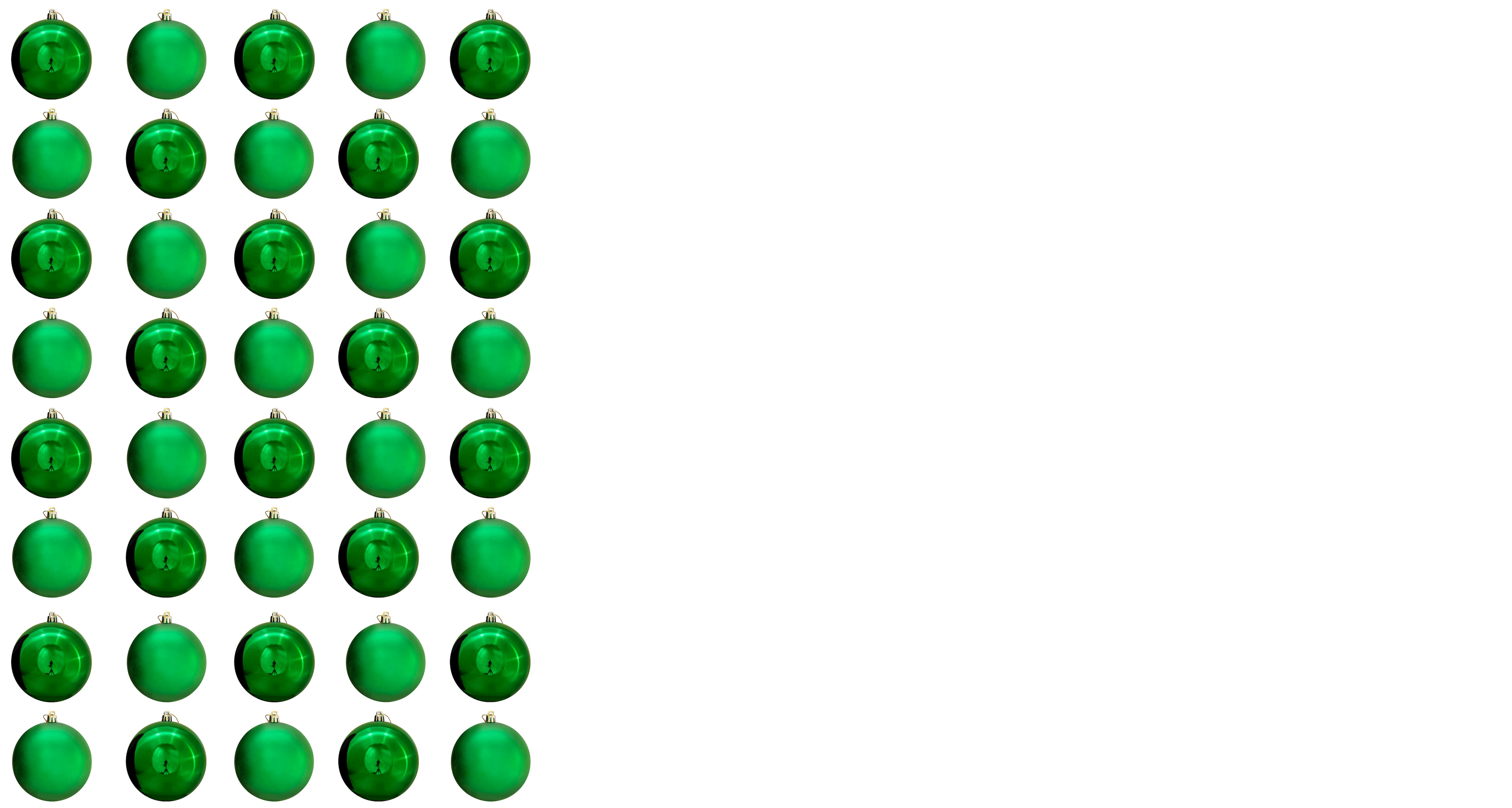 Christmas Tree World 10cm Bauble Set Shiny/Matt (40 pc) - Green