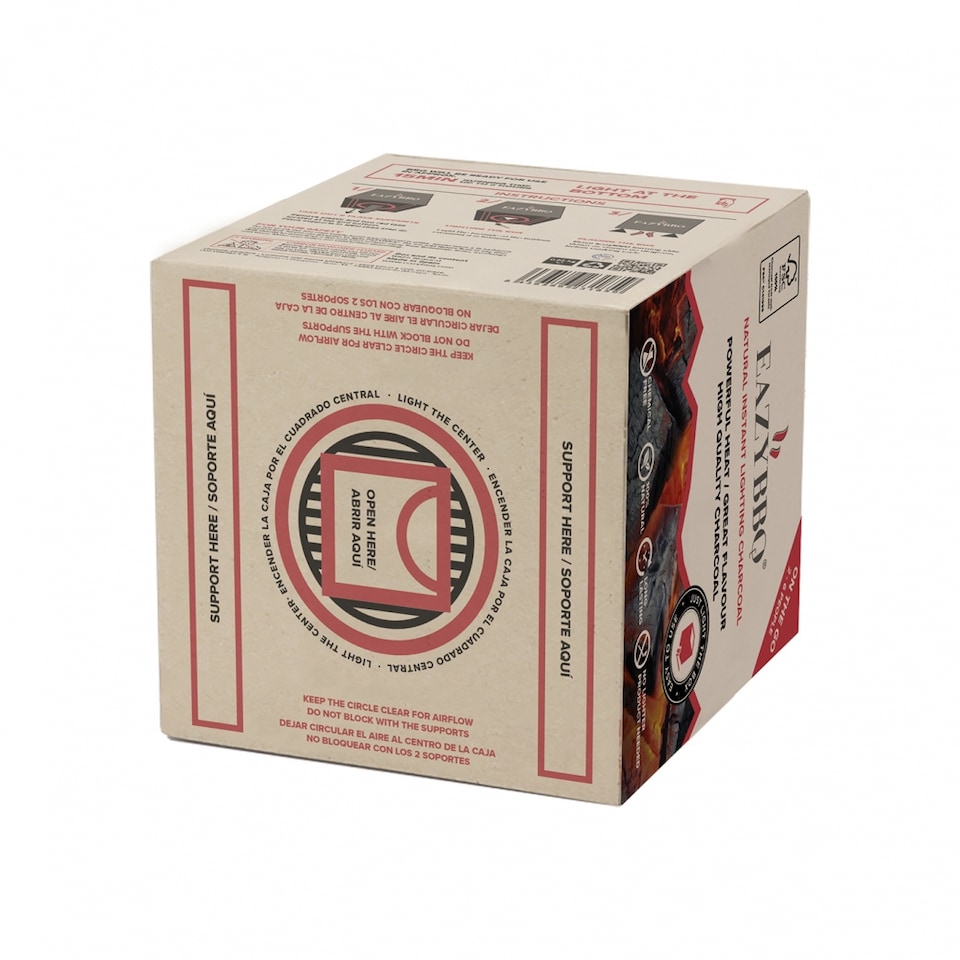 image 1 of EAZYBBQ On The Go Charcoal Box | Ready to Light BBQ Charcoal for Portable & Existing Grills | Oak Charcoal BBQ Fuel for Camping, Picnics & Outdoor Cooking