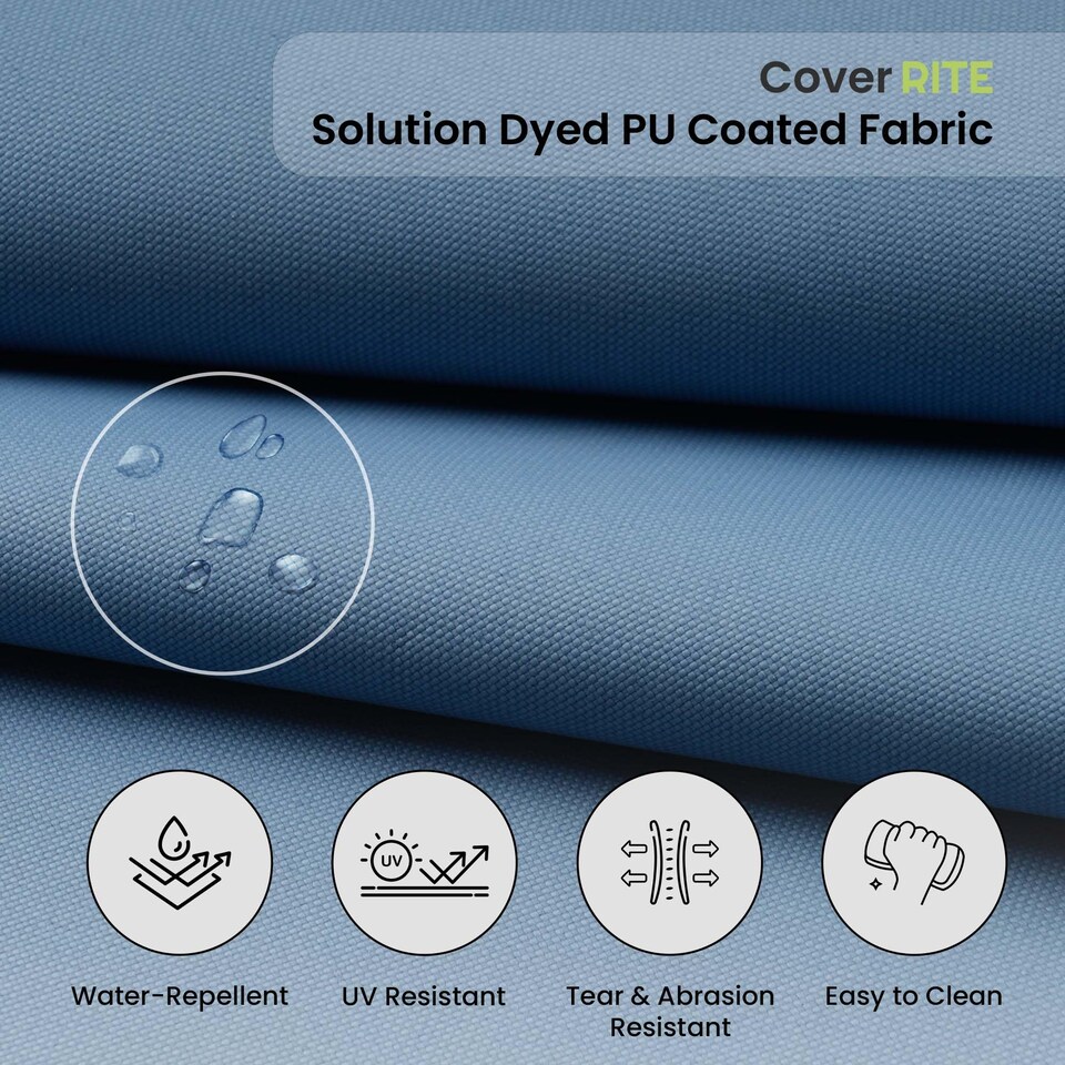 image 1 of Covers&All CoverRite Rectangle High Back Chair Cushion, Water, UV and Fade Resistant for Patio High Back Chair Cushions, Back 22 x 22 x 5 & Seat 44 x