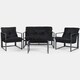 image 6 of OHS Miami 4PC Table Chair Set Outdoor Metal Frame Garden Patio Furniture | Black | One Size