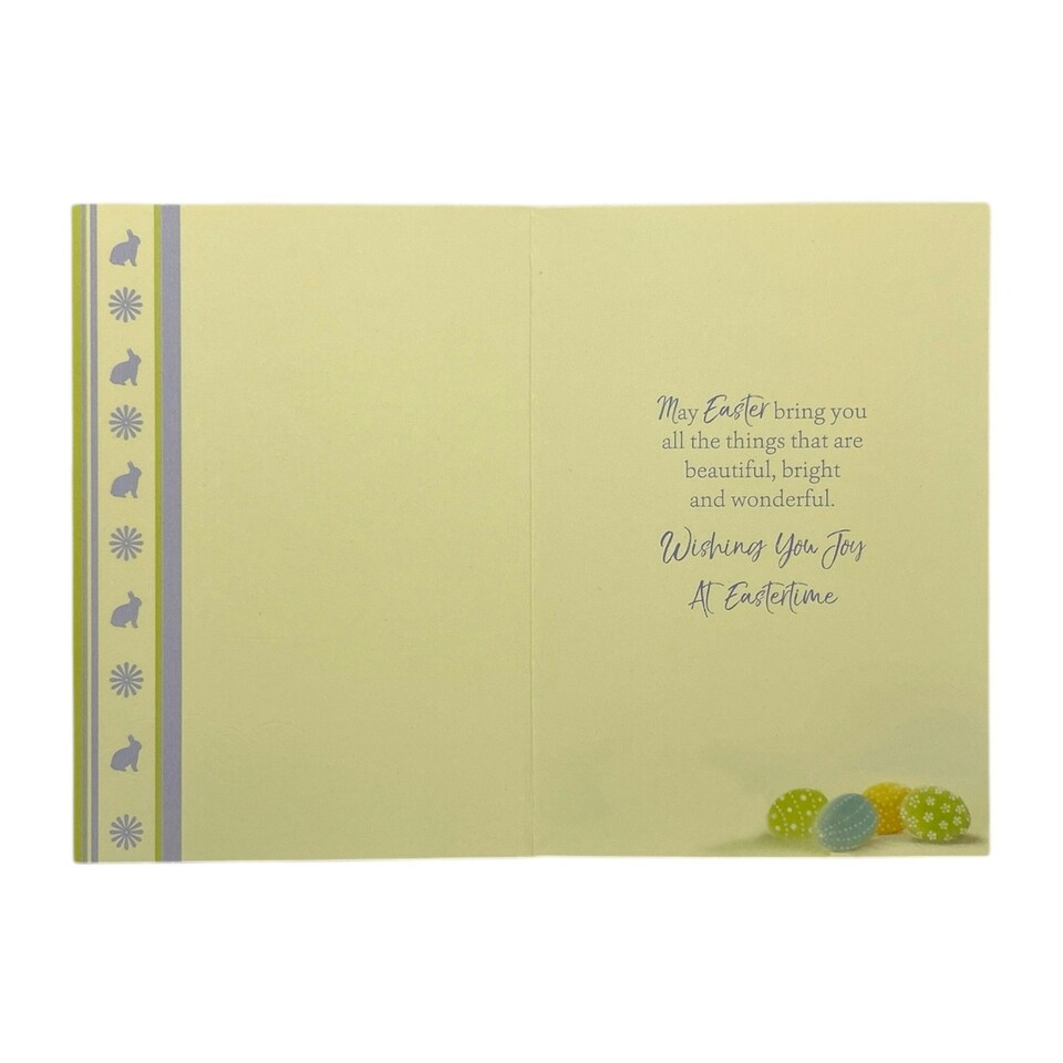 image 1 of From All The Family Flower Pot And Colourful Eggs Design Easter Card