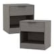 image 1 of 1-Drawer Bedside Table with Storage Black | Cedar Grey / Set of 2