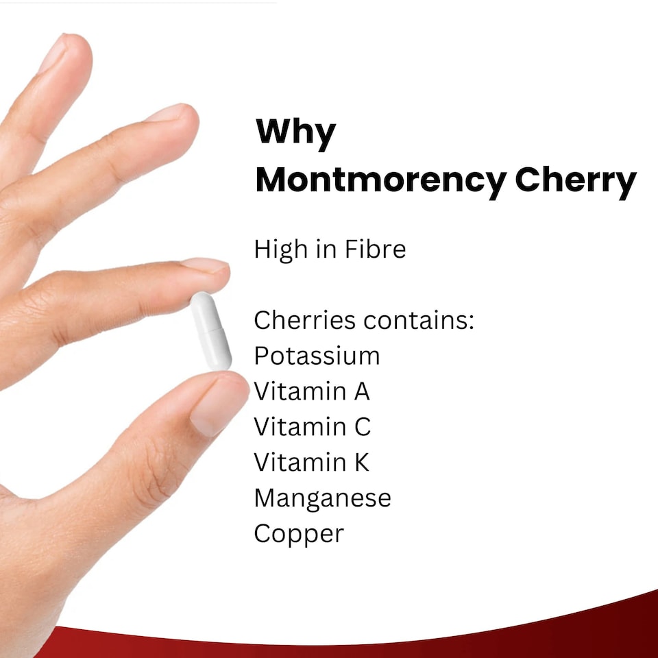 image 1 of Montmorency Cherry Capsules - Sleep & Relaxation Support - Vegan 120 Capsules