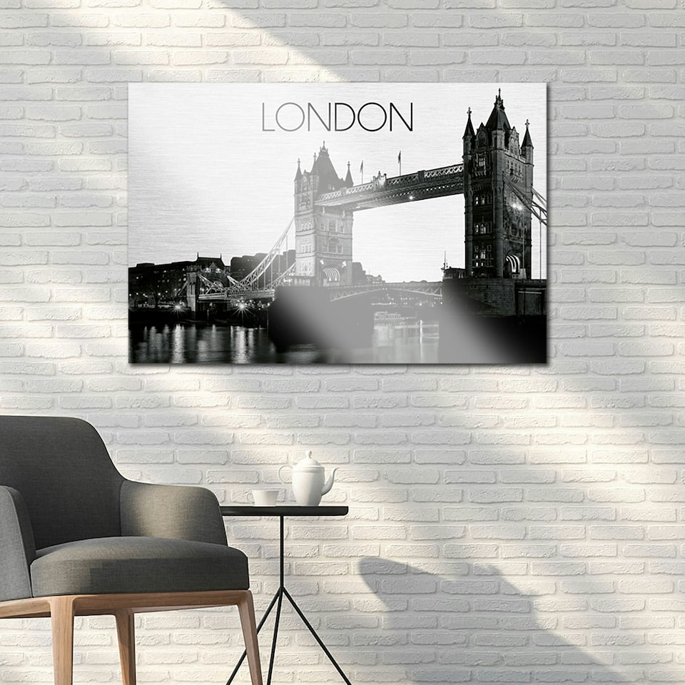 image 1 of Metal Art London Brushed Aluminium Print