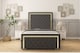 image 1 of Sloomy Sofia Gold Graphite Dumfries Bed Frame With 50" Upholstered Headboard 2'6 Small Single